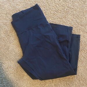 Blue lululemon leggings with mesh on the side